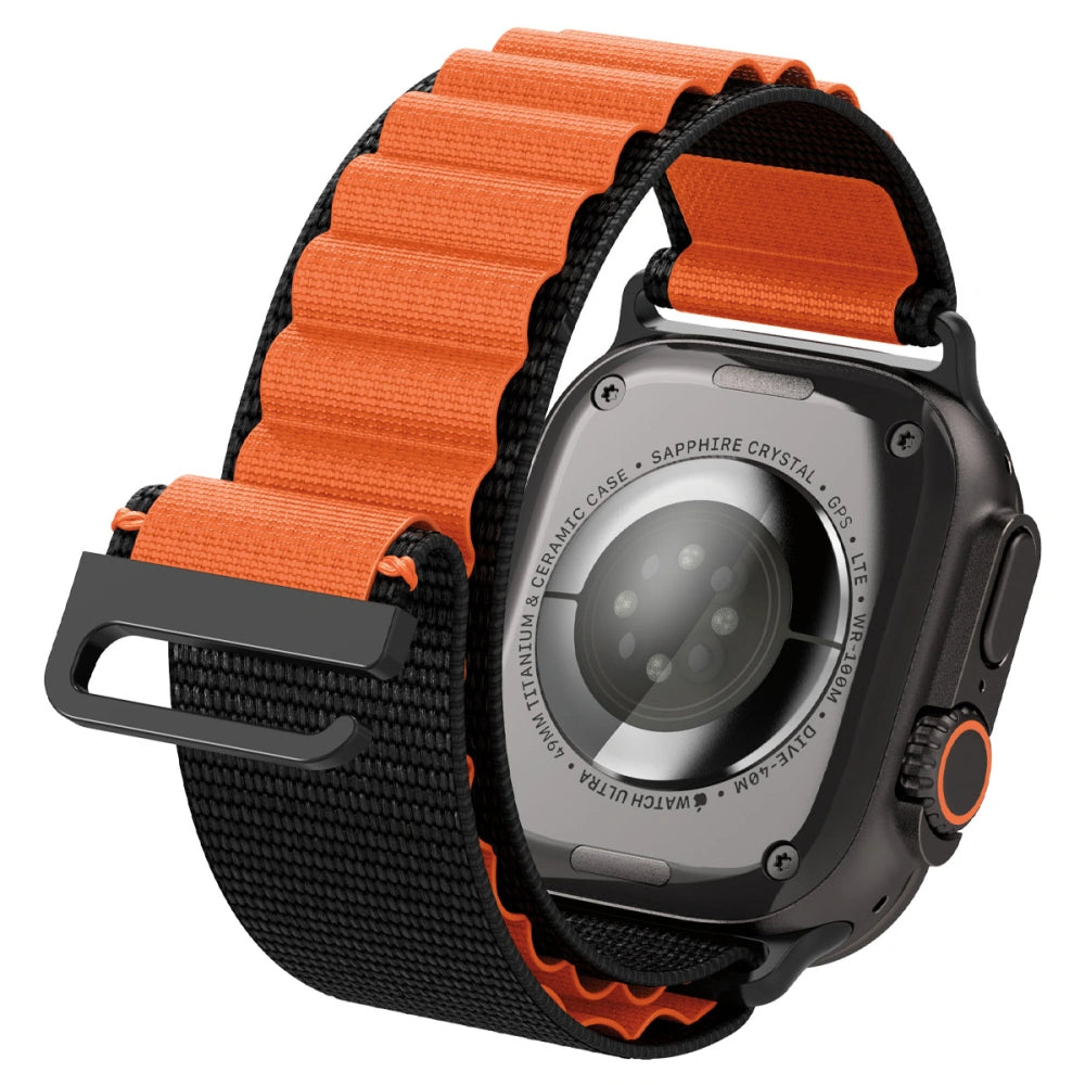 Spigen Λουράκι Apple Watch 8/9/10/11 - SE (1/2/3) - Ultra (1/2/3) – 44/45/46/49mm - WBF1 - Black / Orange
