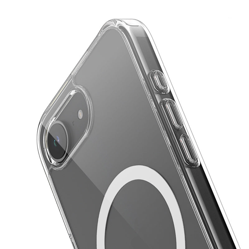 Crong iPhone 16e Clear Mag Cover - Σκληρή Θήκη με Πλαίσιο Σιλικόνης και MagSafe - Clear