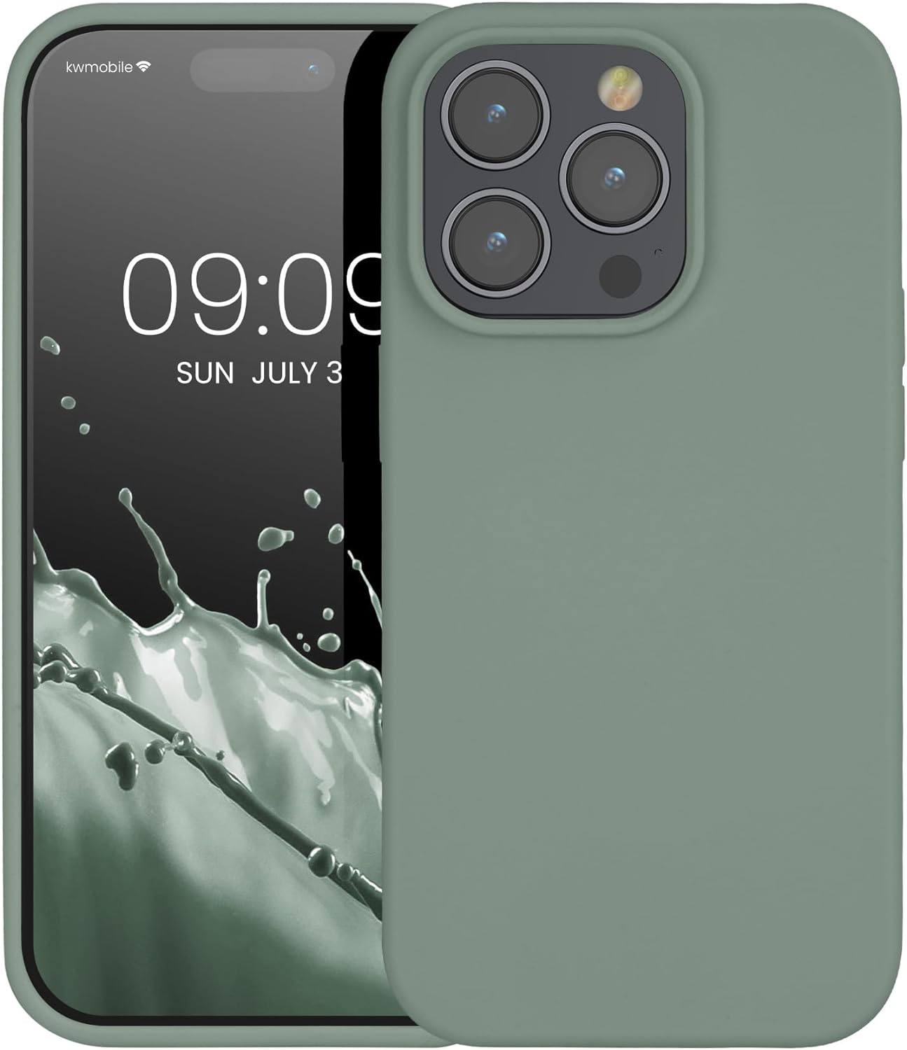 KW iPhone 14 Pro Θήκη Σιλικόνης Rubberized TPU - Rainwashed Green
