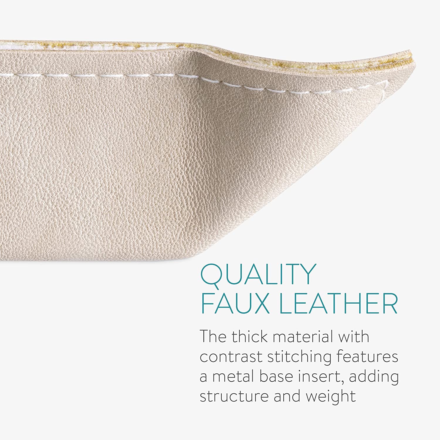 Navaris Σετ με 2 Δίσκους Αποθήκευσης από Δερματίνη - Beige - 53480.02.11