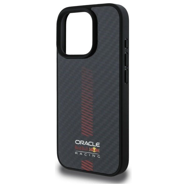 Red Bull iPhone 16 Pro - Carbon Fiber Power Bar - MagSafe Σκληρή Θήκη με Πλαίσιο Σιλικόνης - Black - RBHMP16L24CFGSMK