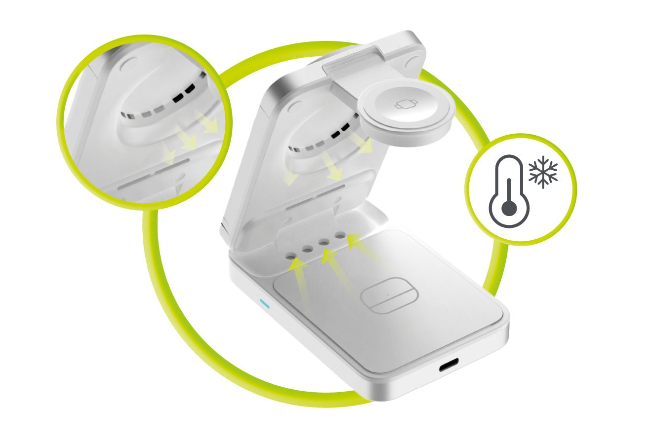 Mobile Origin - 3in1 Αναδιπλούμενος Ασύρματος MagSafe Qi2 Φορτιστής 25W - PW35 - Silver