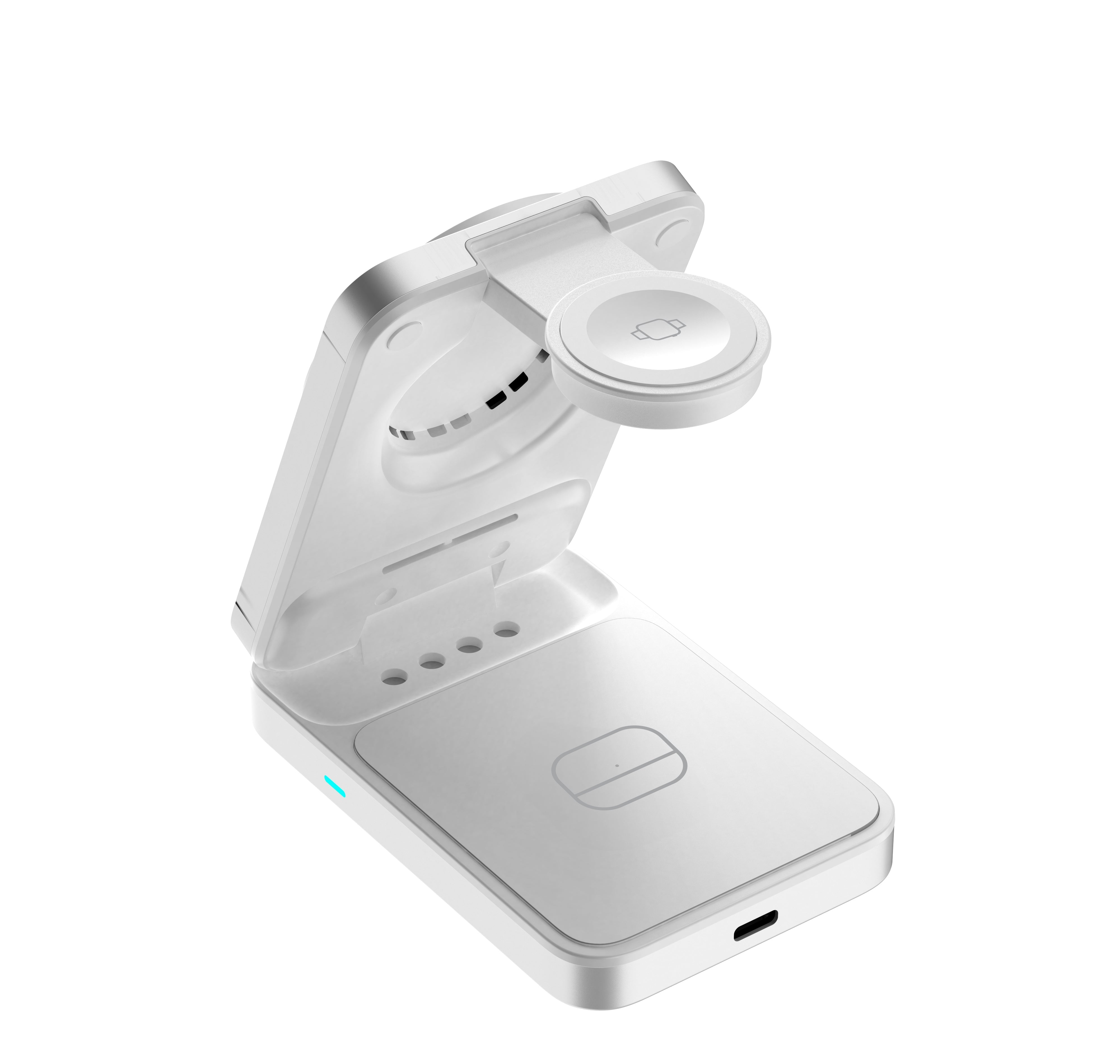 Mobile Origin - 3in1 Αναδιπλούμενος Ασύρματος MagSafe Qi2 Φορτιστής 25W - PW35 - Silver