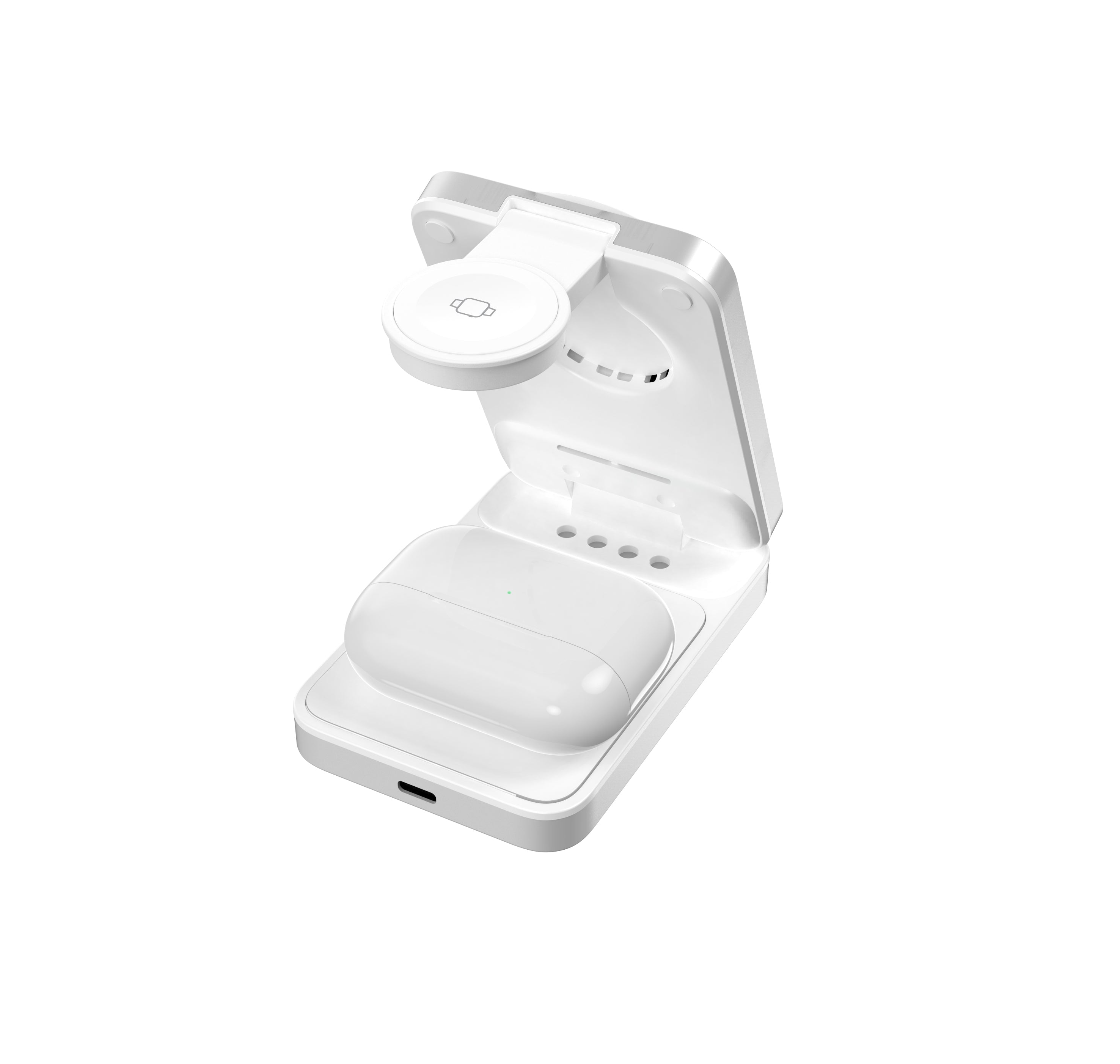 Mobile Origin - 3in1 Αναδιπλούμενος Ασύρματος MagSafe Qi2 Φορτιστής 25W - PW35 - Silver