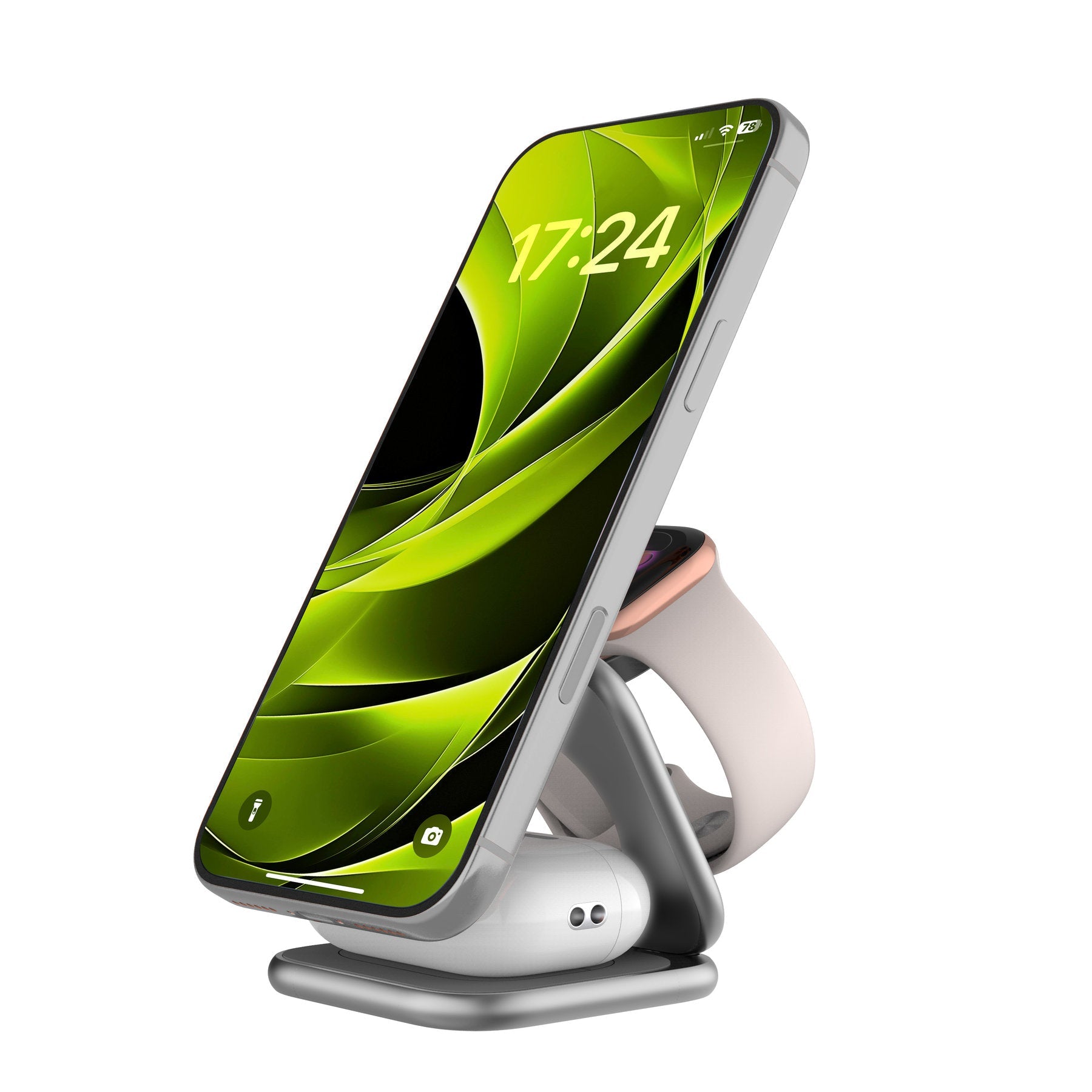 Mobile Origin - 3in1 Αναδιπλούμενος Ασύρματος MagSafe Qi2 Φορτιστής 25W - PW36 - Silver