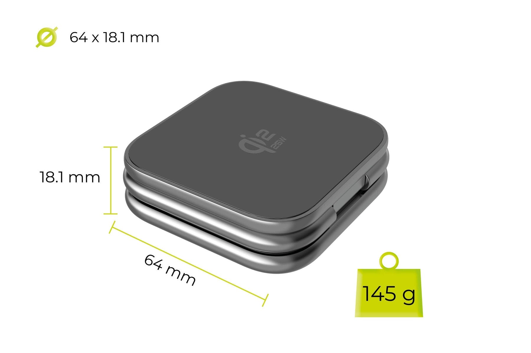 Mobile Origin - 3in1 Αναδιπλούμενος Ασύρματος MagSafe Qi2 Φορτιστής 25W - PW36 - Space Grey