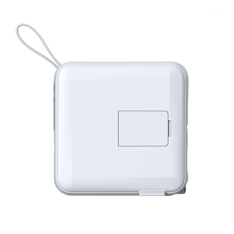 Mobile Origin - 3in1 Ασύρματο MagSafe PowerBank 10.000mAh και Φορτιστής Ταξιδίου με Ενσωματωμένα Καλώδια Lightning και Type - C και Εναλλάξιμα Βύσματα - White