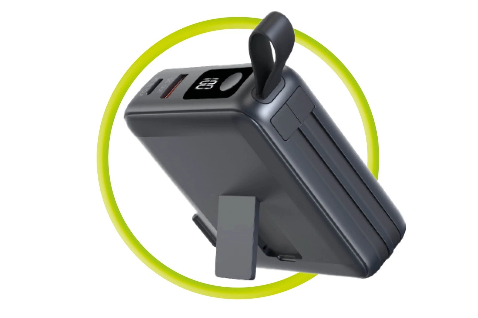 Mobile Origin - 3in1 Ασύρματο MagSafe PowerBank 10.000mAh και Φορτιστής Ταξιδίου με Ενσωματωμένα Καλώδια Lightning και Type - C και Εναλλάξιμα Βύσματα - Black