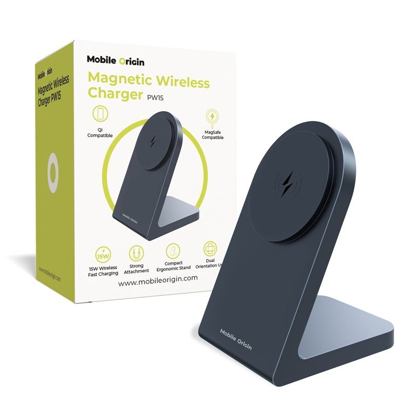 Mobile Origin - Ασύρματος Μαγνητικός Φορτιστής MagSafe 15W - PW15 - Black