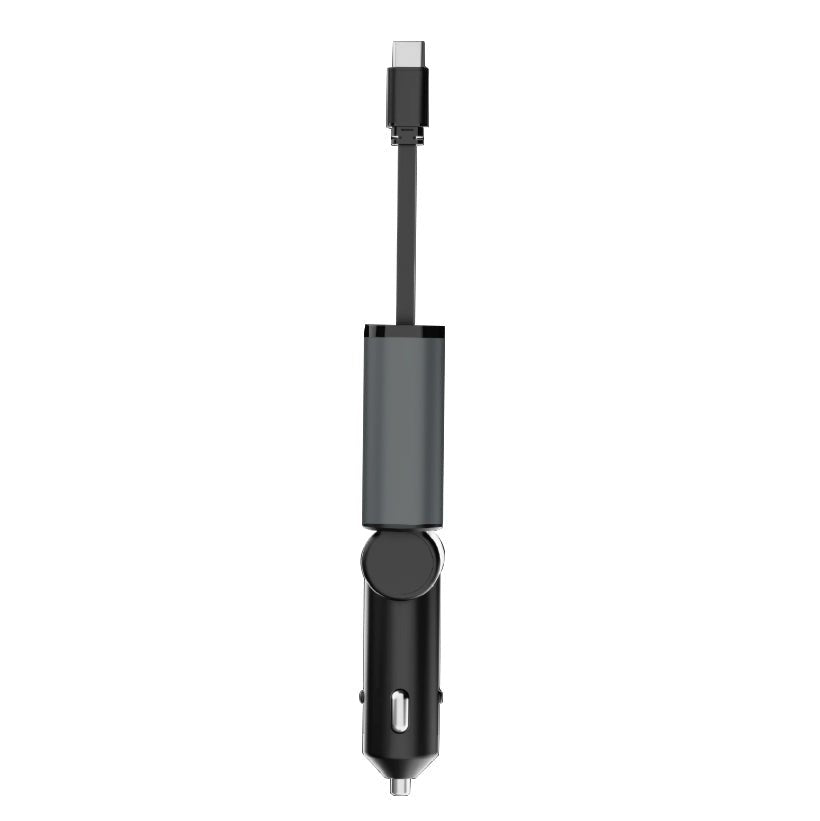 Mobile Origin Φορτιστής Αυτοκινήτου 50W με Θύρες Type - C και USB και Ενσωματωμένο Καλώδιο Type - C - CA27 - Space Grey