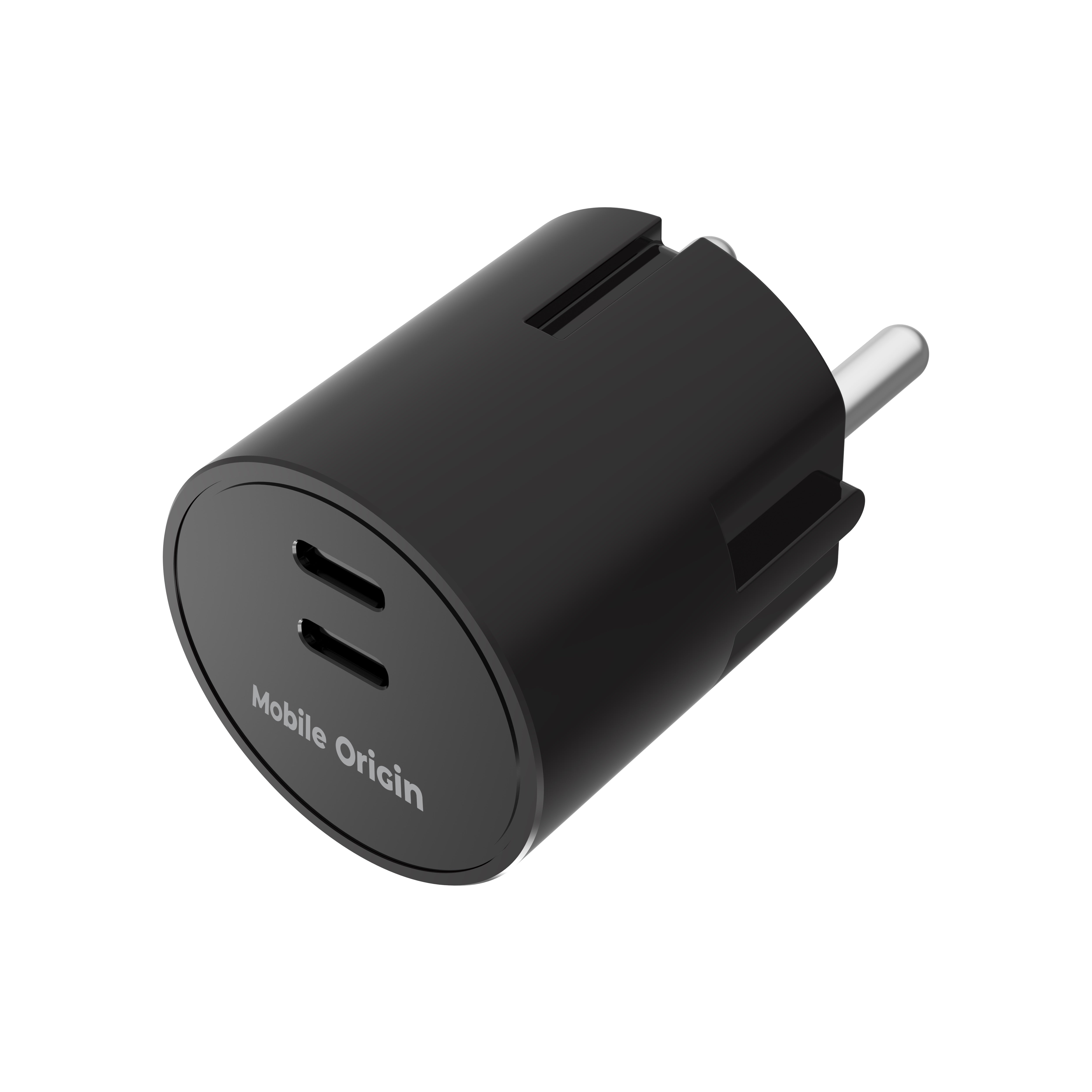 Mobile Origin Φορτιστής Γρήγορης Φόρτισης 30W GaN με 2 Θύρες Type - C - PW33 - Black