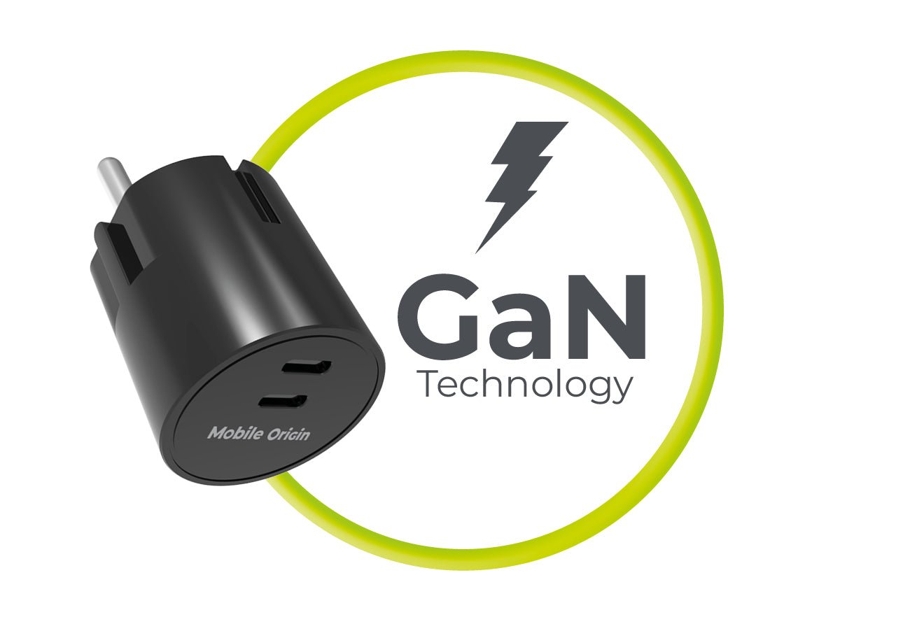 Mobile Origin Φορτιστής Γρήγορης Φόρτισης 30W GaN με 2 Θύρες Type - C - PW33 - Black
