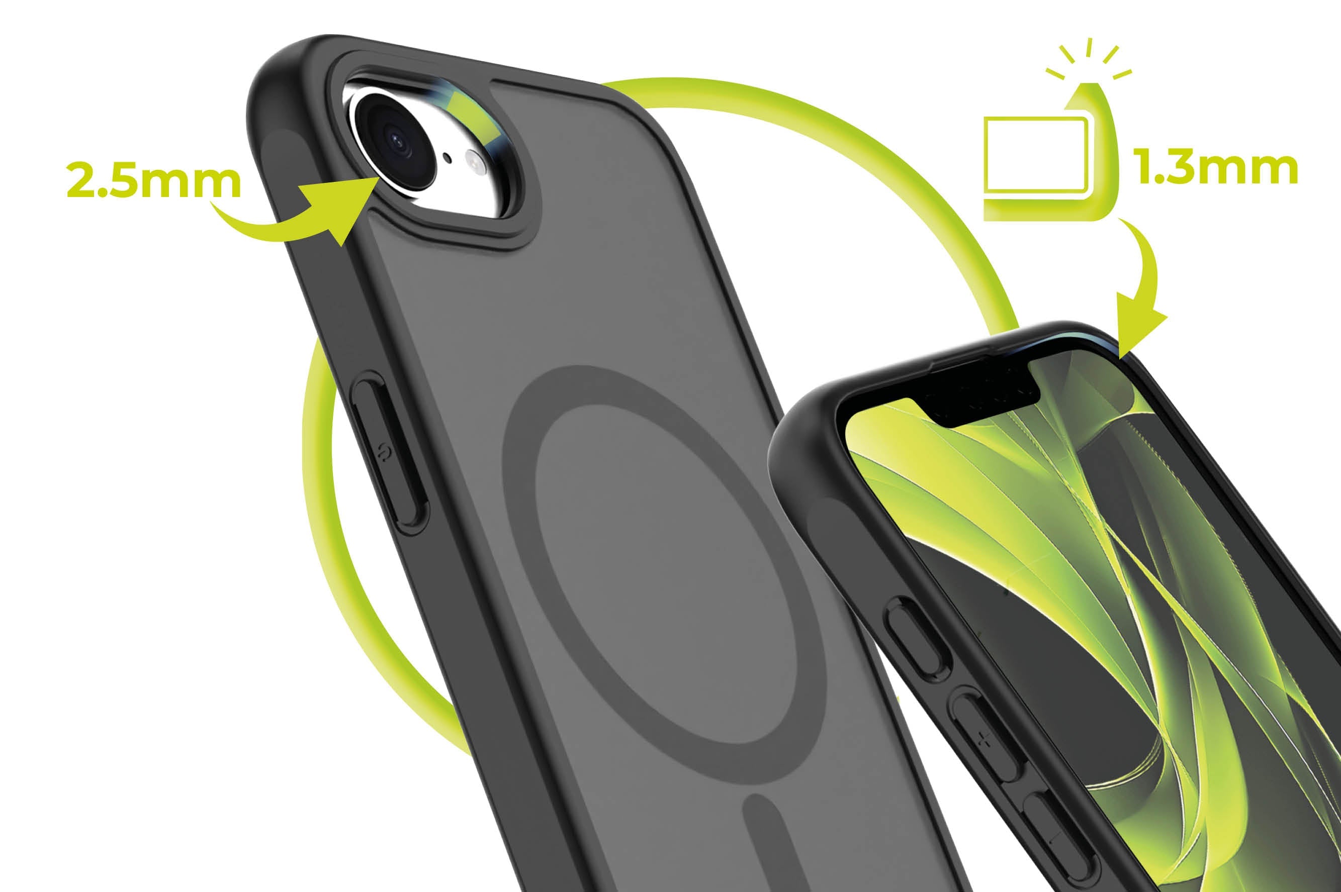 Mobile Origin iPhone 16e / iPhone 17e - Σκληρή Θήκη με Πλαίσιο Σιλικόνης - Hybrid MagSafe - Matte Black