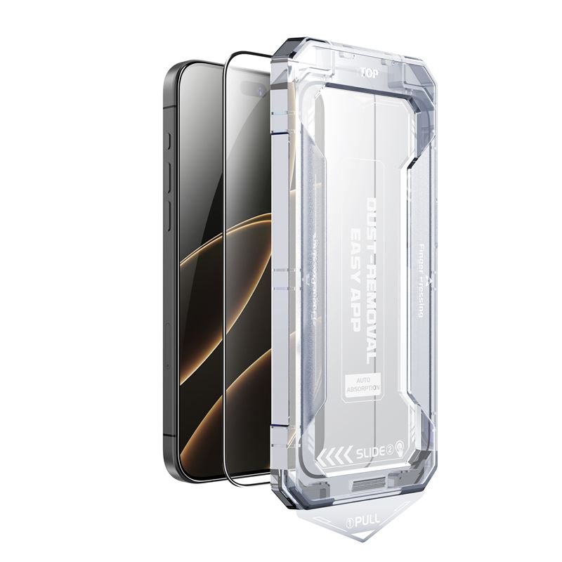 Mobile Origin iPhone 17 Pro - 9H Full Screen Αντιχαρακτικό Γυαλί Οθόνης με Πλαίσιο Τοποθέτησης - Screen Guard - Black