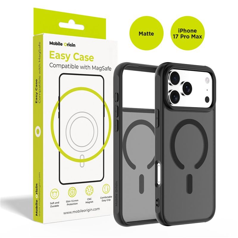 Mobile Origin iPhone 17 Pro Max - Σκληρή Θήκη με Πλαίσιο Σιλικόνης - Hybrid MagSafe - Matte Black