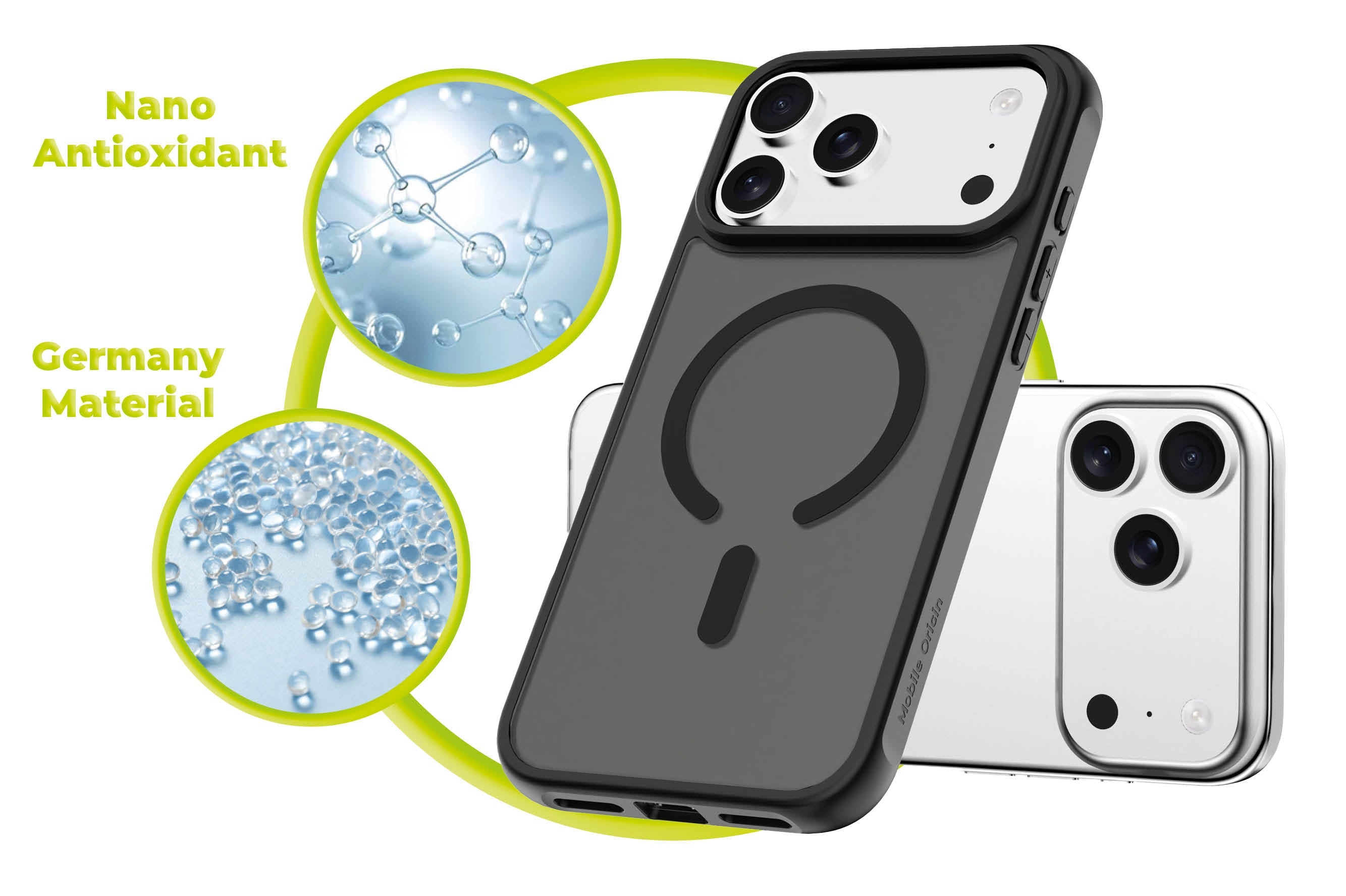 Mobile Origin iPhone 17 Pro Max - Σκληρή Θήκη με Πλαίσιο Σιλικόνης - Hybrid MagSafe - Matte Black