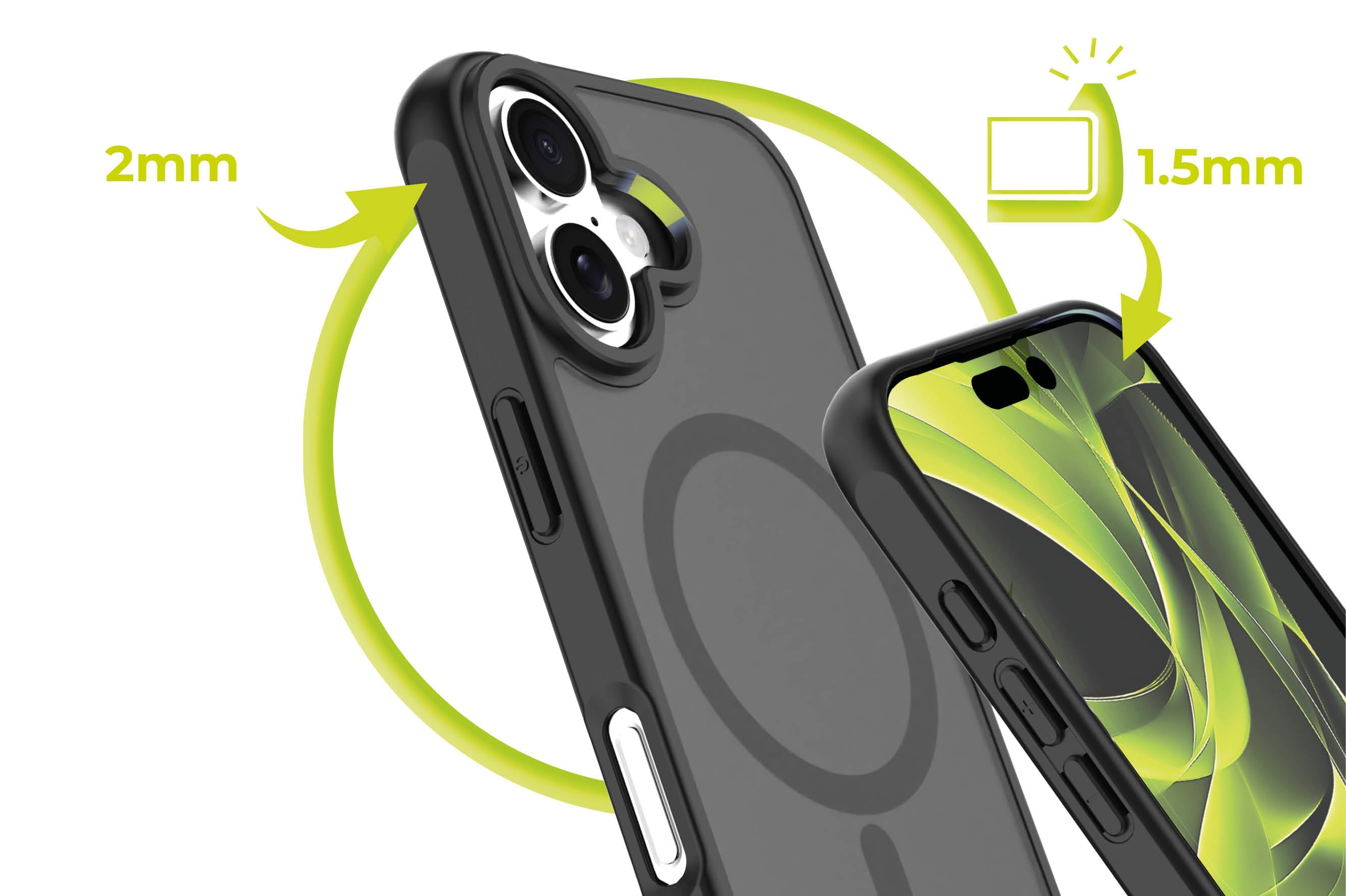 Mobile Origin iPhone 17 - Σκληρή Θήκη με Πλαίσιο Σιλικόνης - Hybrid MagSafe - Matte Black