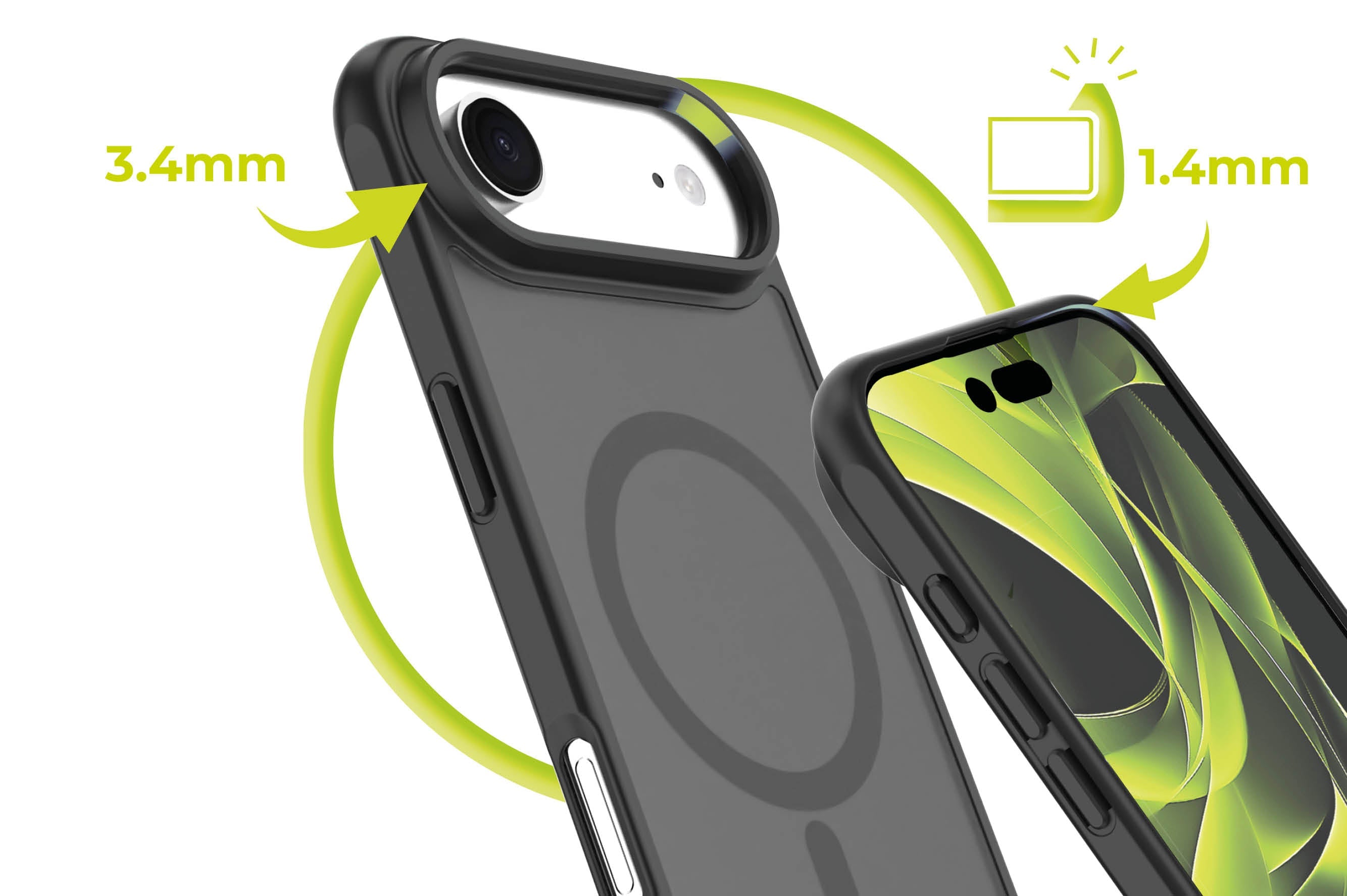 Mobile Origin iPhone Air - Σκληρή Θήκη με Πλαίσιο Σιλικόνης - Hybrid MagSafe - Matte Black