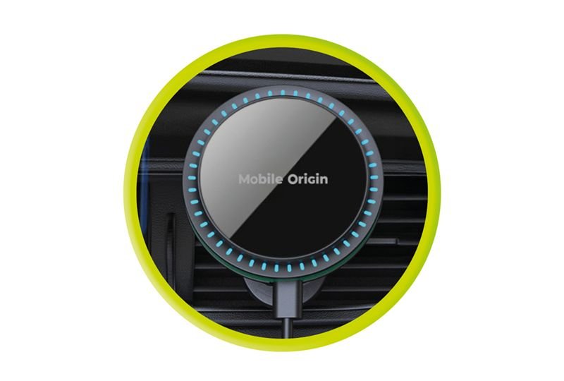 Mobile Origin Μαγνητική Βάση Αυτοκινήτου Αεραγωγού με Ασύρματη Φόρτιση MagSafe 15W για Κινητά και Apple Watch - CA18 - Black