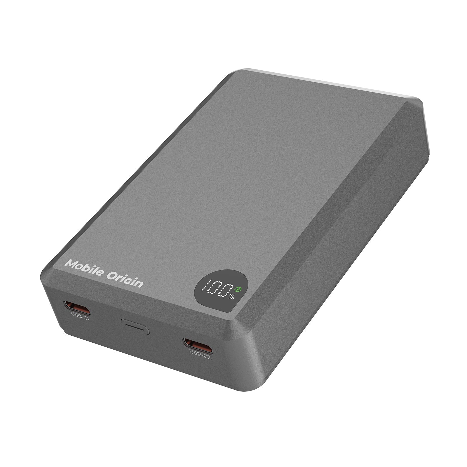 Mobile Origin - Μαγνητικό Ασύρματο MagSafe Power Bank Κινητού 30W 20.000mAh με 2 Θύρες Type - C - Aluminum PB14 - Grey