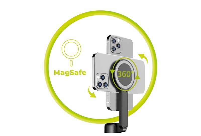 Mobile Origin - Ασύρματο MagSafe Selfie Stick με Τρίποδο και Bluetooth Τηλεχειριστήριο - S2 - Black