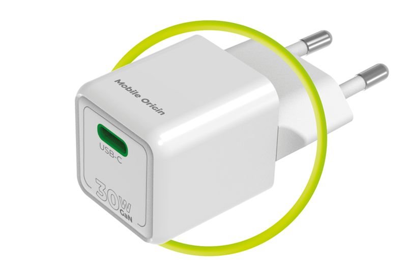 Mobile Origin Οικιακός Φορτιστής Γρήγορης Φόρτισης GaN 30W με 1 Θύρα Type - C - PW23 - White