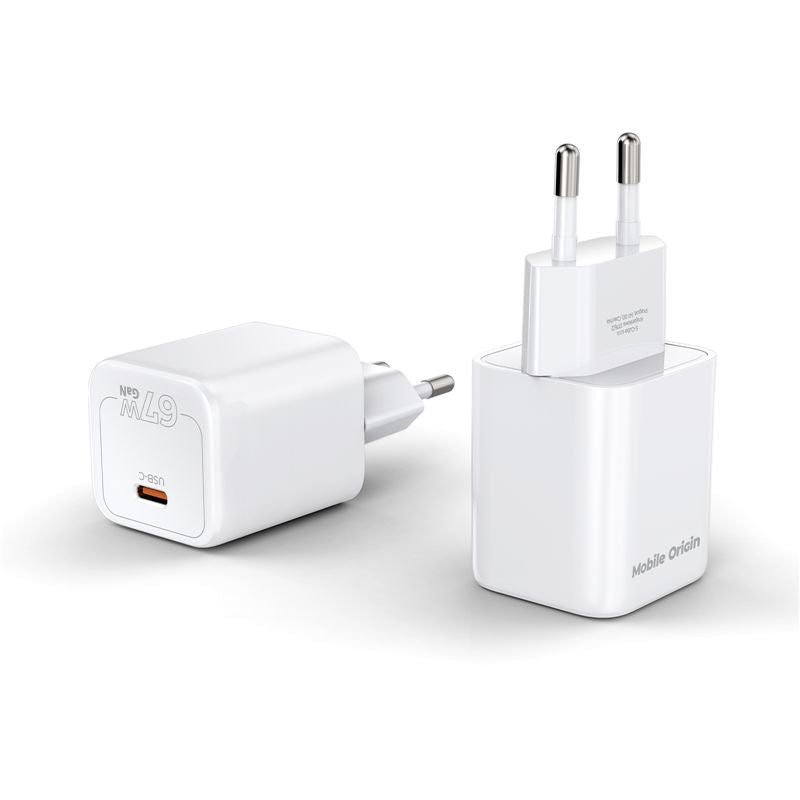 Mobile Origin Οικιακός Φορτιστής Γρήγορης Φόρτισης GaN 67W με 1 Θύρα Type - C - PW6 - White