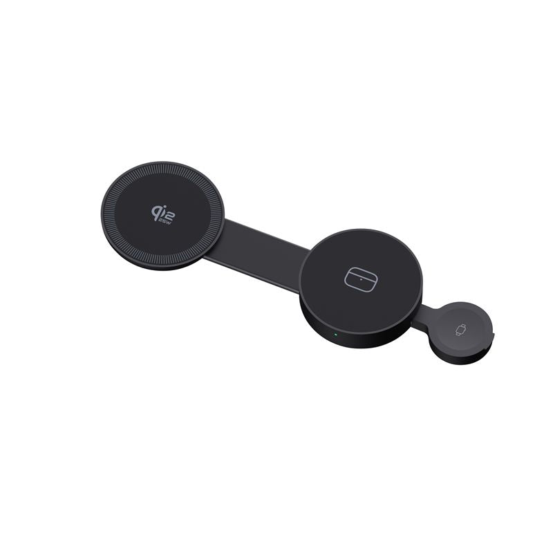 Mobile Origin PW34 - 3in1 Αναδιπλούμενος Ασύρματος MagSafe Qi2 Φορτιστής 25W - Black