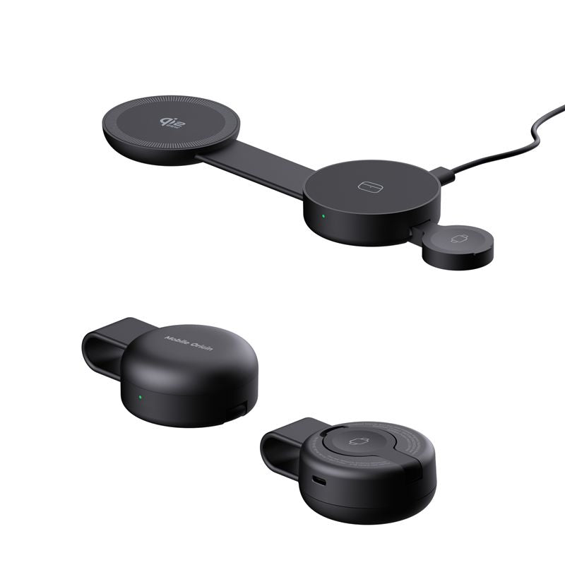 Mobile Origin PW34 - 3in1 Αναδιπλούμενος Ασύρματος MagSafe Qi2 Φορτιστής 25W - Black