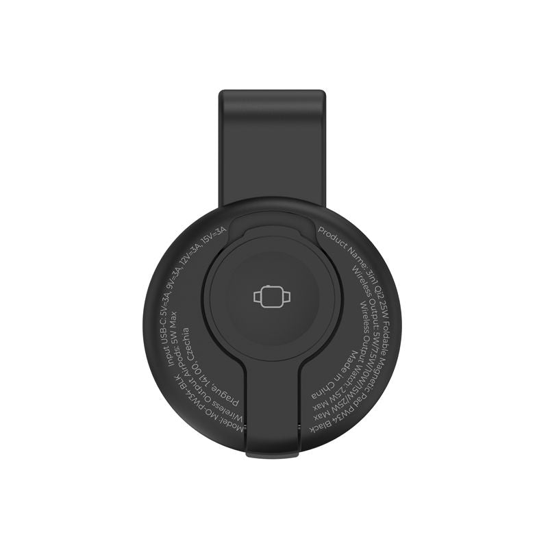 Mobile Origin PW34 - 3in1 Αναδιπλούμενος Ασύρματος MagSafe Qi2 Φορτιστής 25W - Black