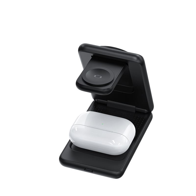 Mobile Origin PW8 - 3in1 Αναδιπλούμενος Ασύρματος MagSafe Qi2 Φορτιστής 15W - Black