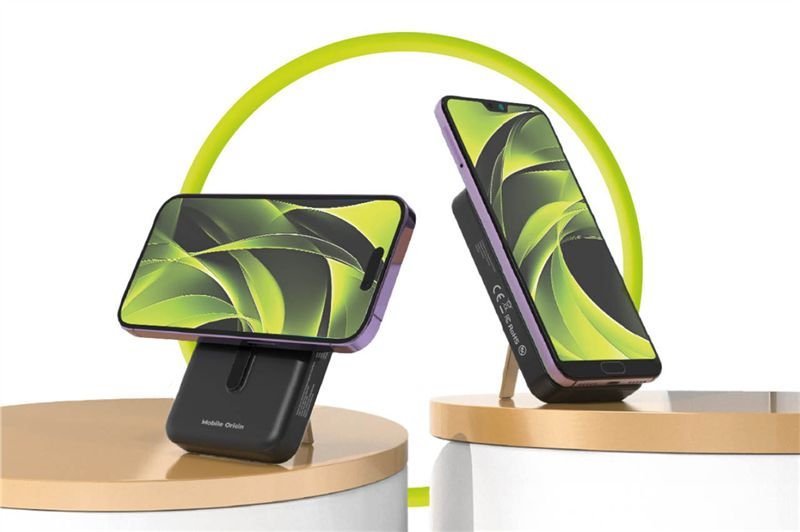 Mobile Origin - Μαγνητικό Ασύρματο MagSafe Power Bank Κινητού / Apple Watch 10.000mAh με Ενσωματωμένα Καλώδια Lightning και Type - C - PB11 - Black