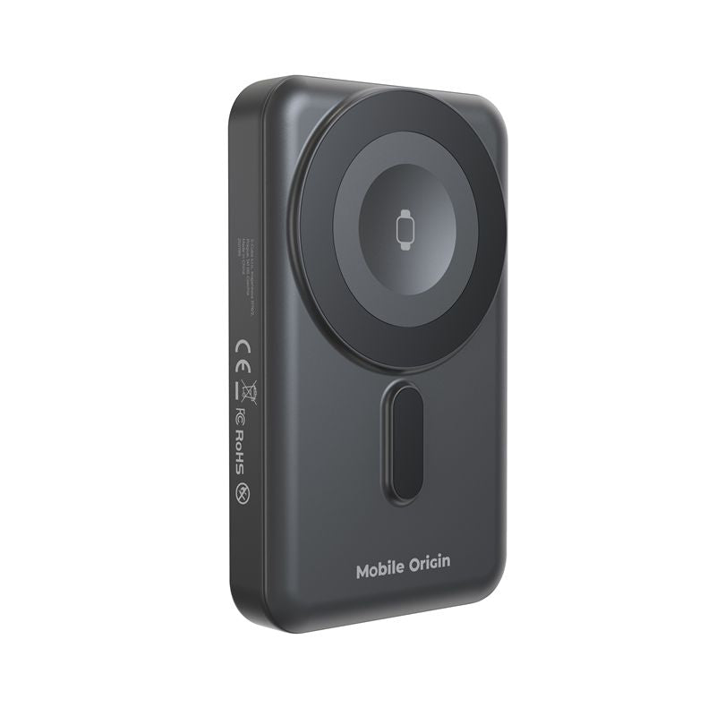 Mobile Origin - Μαγνητικό Ασύρματο MagSafe Power Bank Κινητού / Apple Watch 10.000mAh με Ενσωματωμένα Καλώδια Lightning και Type - C - PB11 - Black