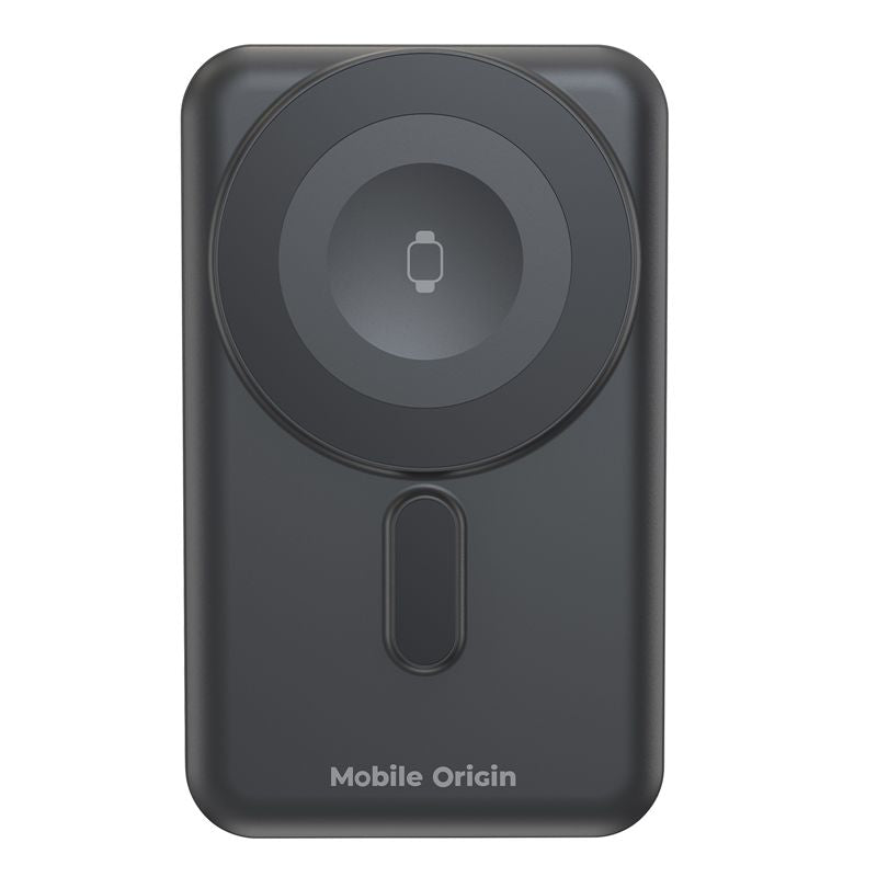 Mobile Origin - Μαγνητικό Ασύρματο MagSafe Power Bank Κινητού / Apple Watch 10.000mAh με Ενσωματωμένα Καλώδια Lightning και Type - C - PB11 - Black