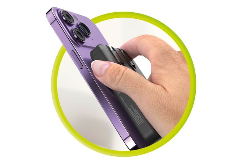 Mobile Origin - Μαγνητικό Ασύρματο MagSafe Power Bank Κινητού / Apple Watch 10.000mAh με Ενσωματωμένα Καλώδια Lightning και Type - C - PB11 - Black