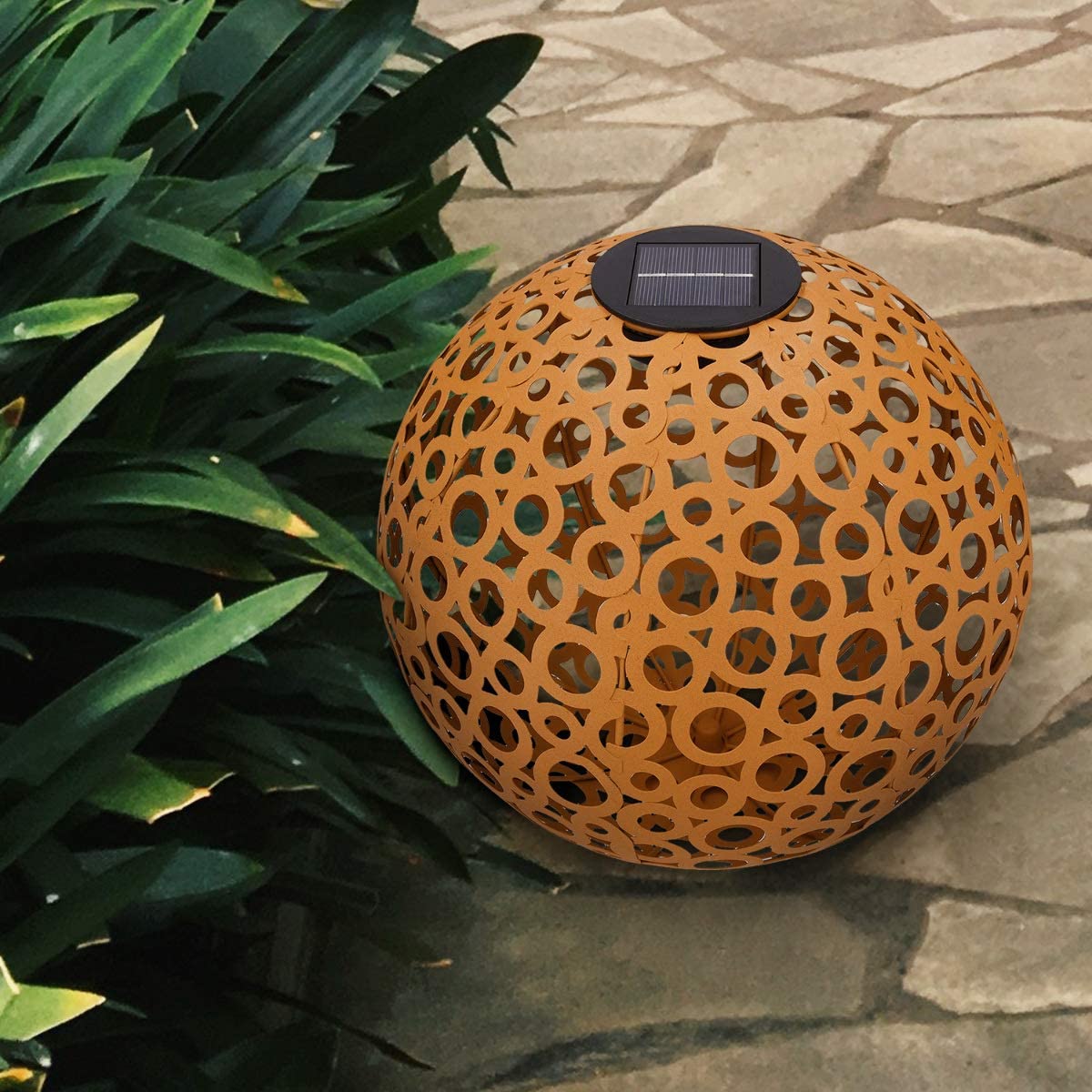 Navaris Outdoor Solar Light Ball Διακοσμητική Φωτεινή Μπάλα - Powder Rust Ornament - 47543.02