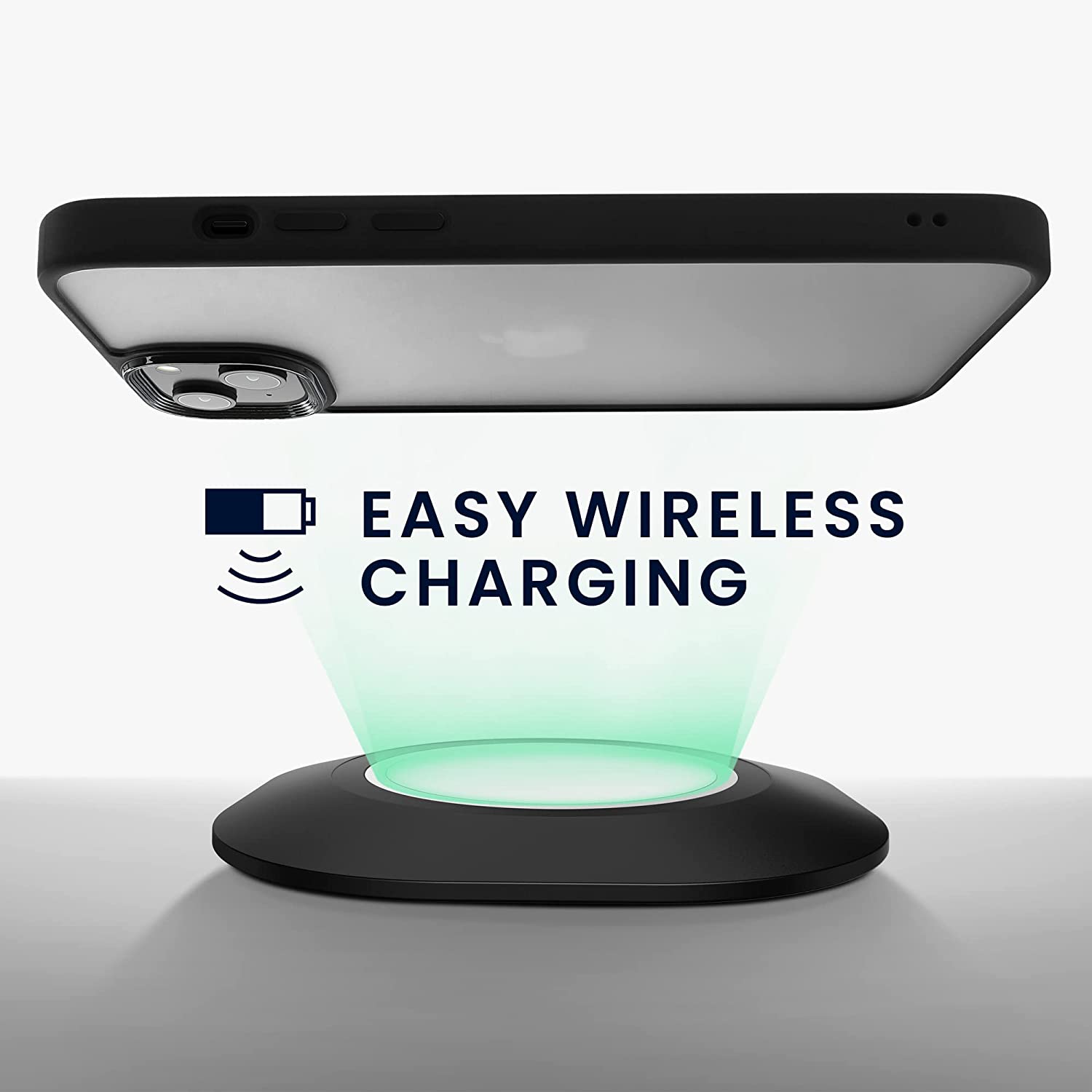 KW iPhone 14 Plus Σκληρή Θήκη με Πλαίσιο Σιλικόνης - Black / Matte Διάφανη - 59090.01