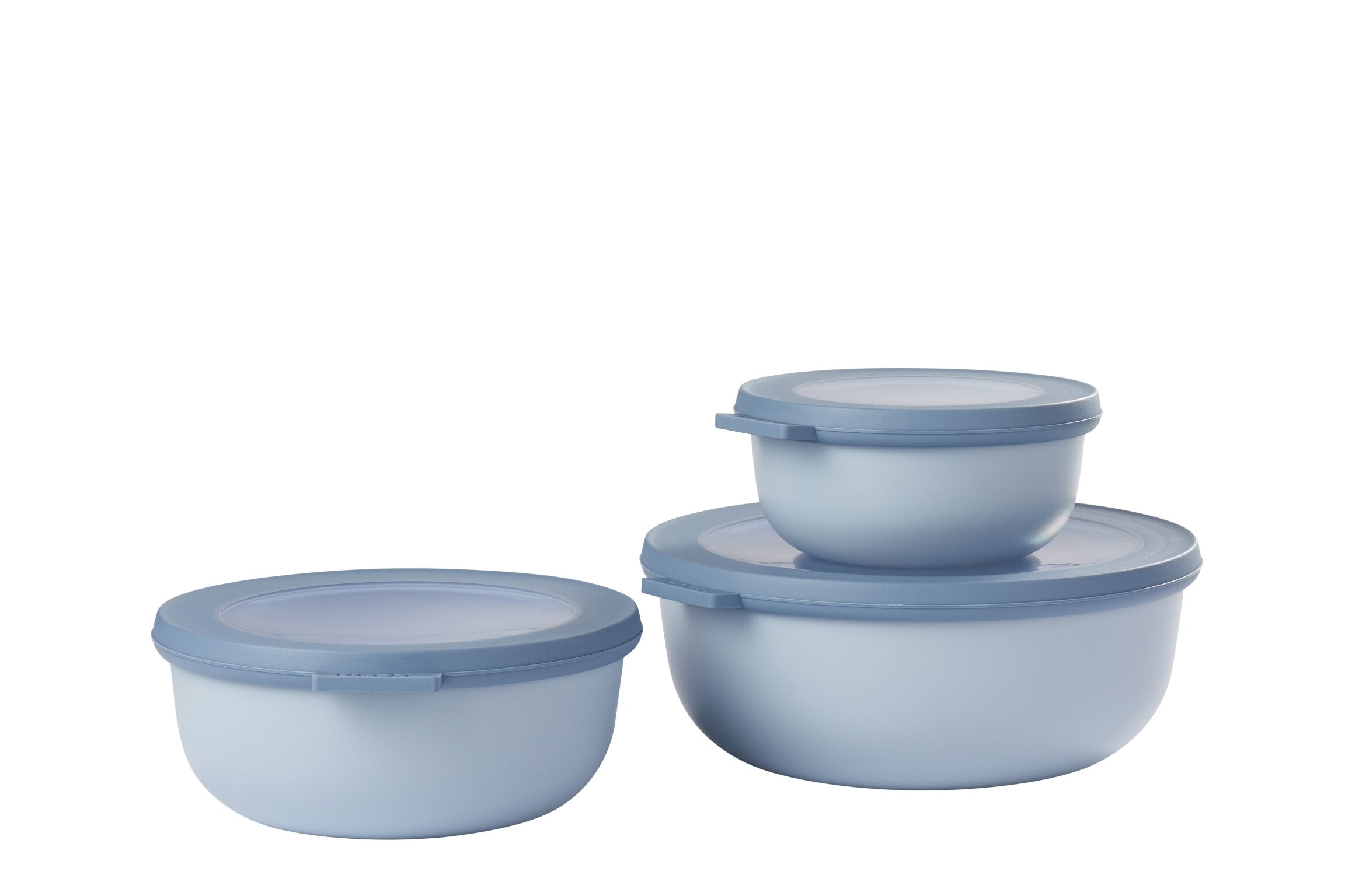 Mepal Cirqula Round Σετ με 3 BPA Free Δοχεία Αποθήκευσης Φαγητού - 350ml - 750ml - 1250 ml - Nordic Blue