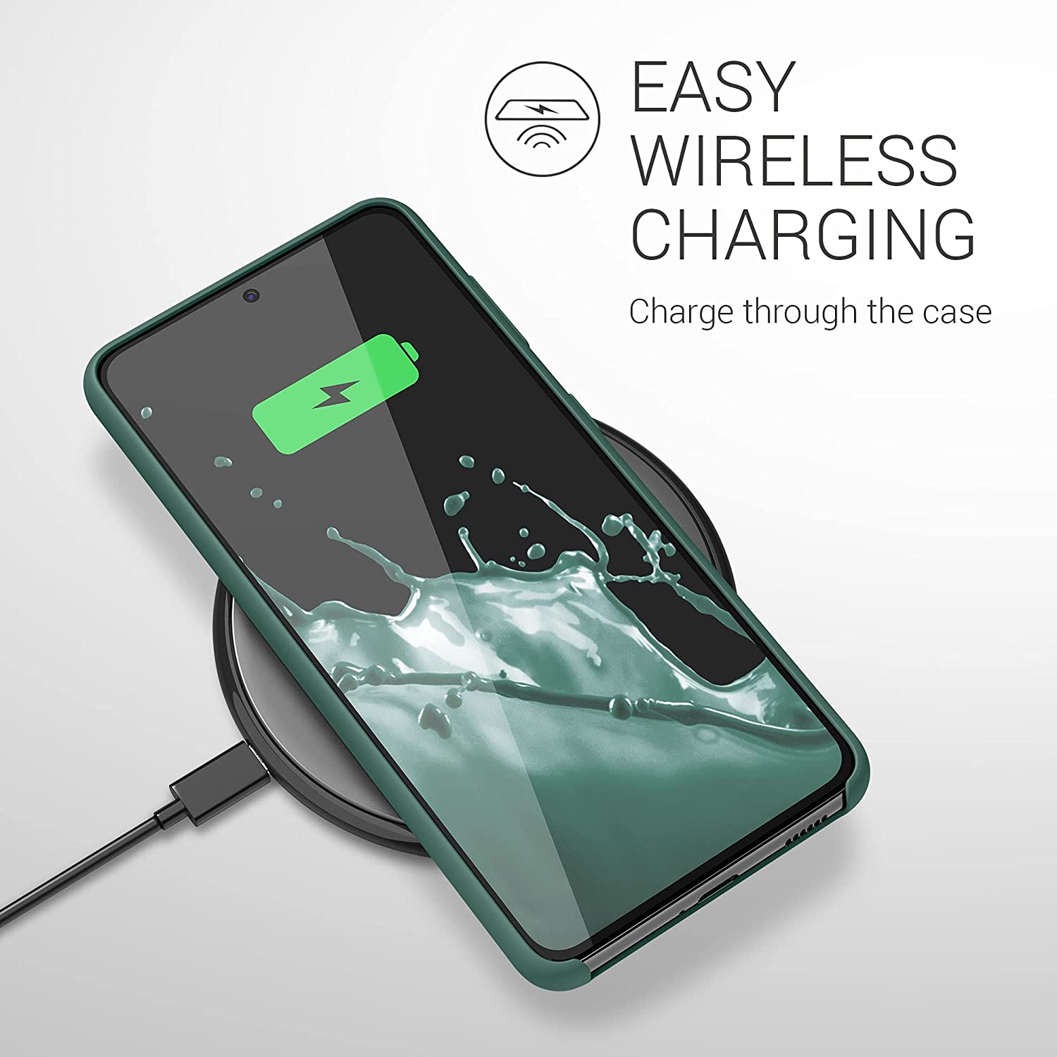 KW Samsung Galaxy S21 Θήκη Σιλικόνης Rubber TPU - Forest Green - 54056.166