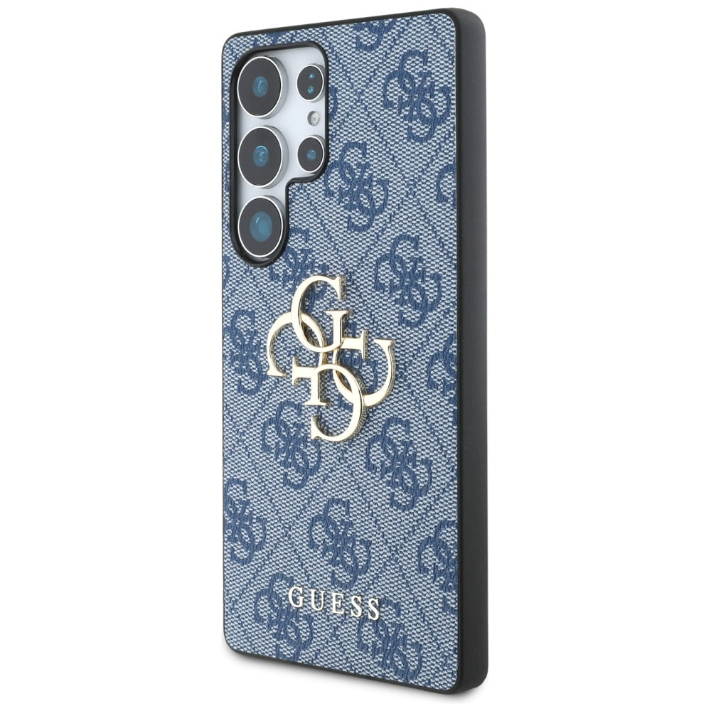 Guess Samsung Galaxy S25 Ultra - 4G Big Metal Logo - Θήκη με Επένδυση Συνθετικού Δέρματος - Blue - GUHCS25L4GMGBL