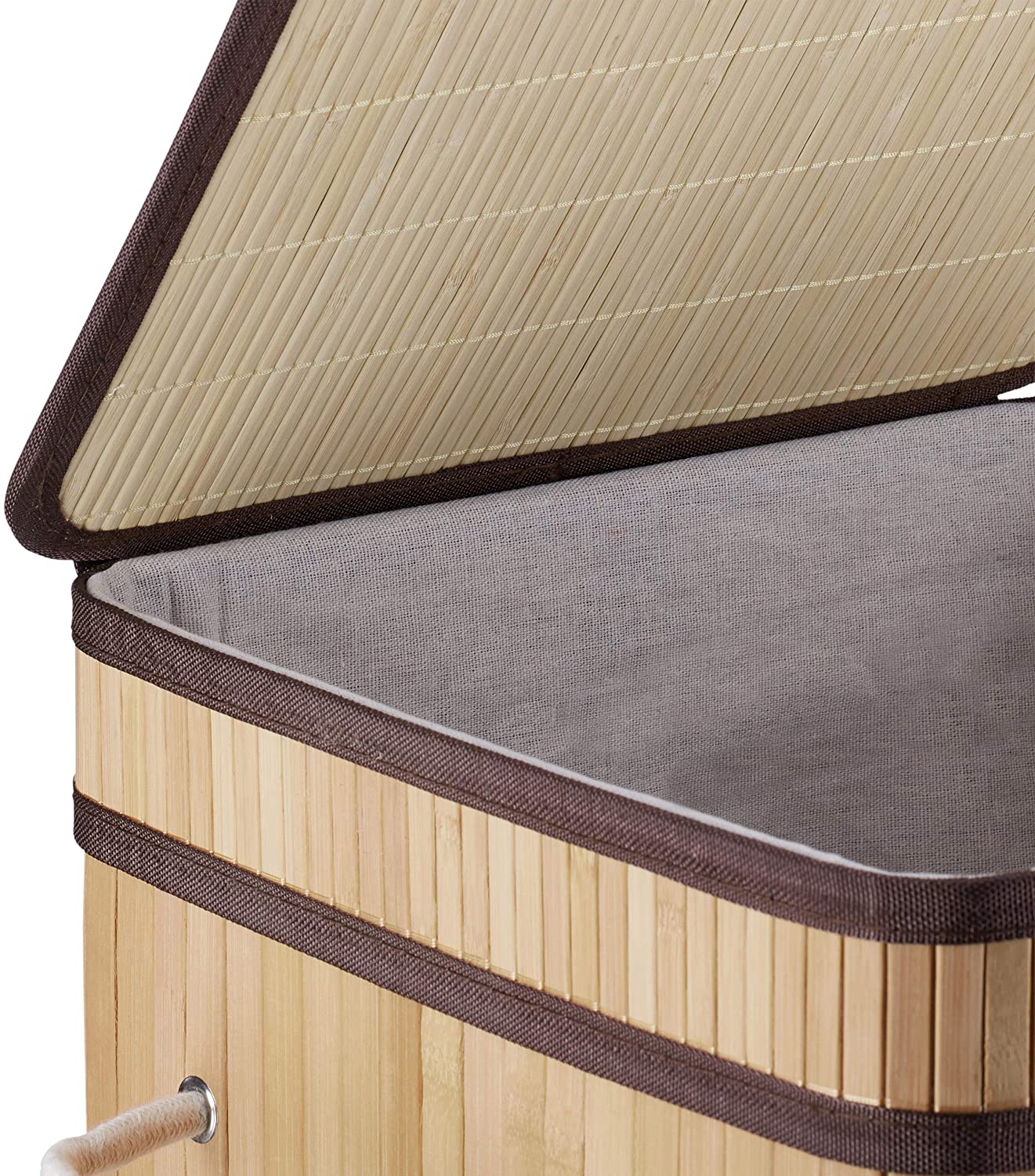 Relaxdays Καλάθι Απλύτων από Μπαμπού με Τετράγωνο Καπάκι - Natural - 4052025943714