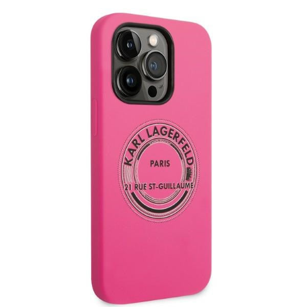 Karl Lagerfeld iPhone 14 Pro Silicone RSG Θήκη Σιλικόνης - Pink - KLHCP14LSRSGRCF
