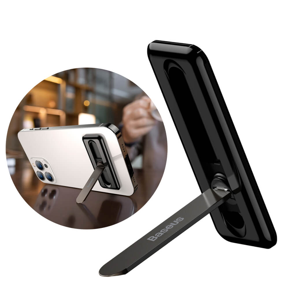 Baseus Self-Adhesive Foldable Phone Holder - Αυτοκόλλητο Stand Κινητού - Black - LUXZ000001