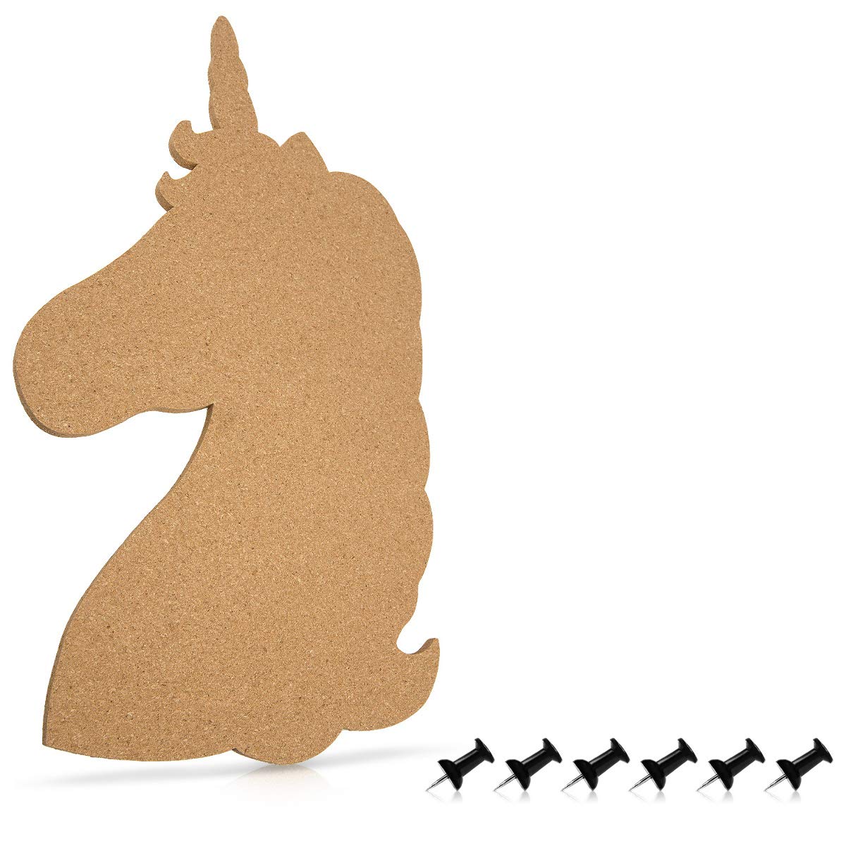 Navaris Cork Notice Board - Πίνακας Ανακοινώσεων με Πινέζες - Design Unicorn - Brown - 47163.01