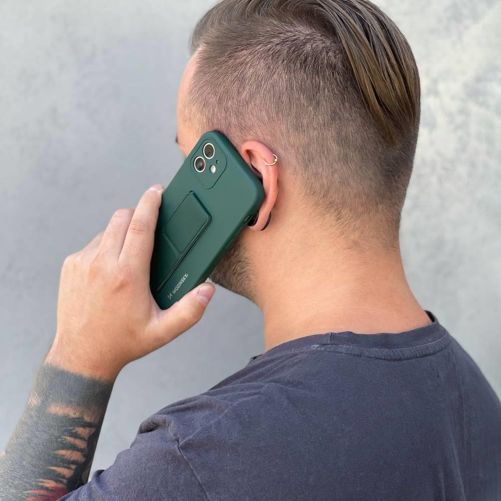 Wozinsky iPhone 12 Pro Max Kickstand Case - Θήκη Σιλικόνης με Finger Holder και Stand - Dark Green