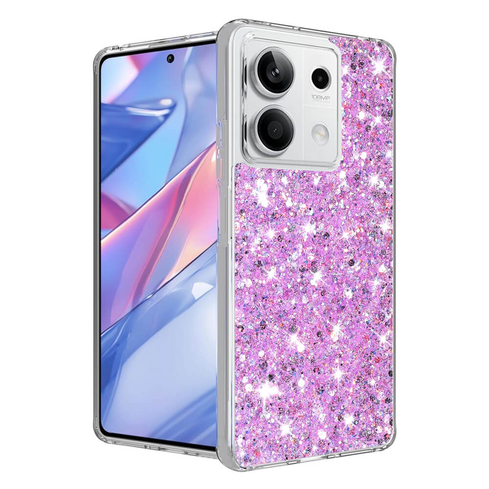 Techsuit Xiaomi Redmi Note 13 5G - Sparkly Glitter - Σκληρή Θήκη με Πλαίσιο Σιλικόνης - Magenta
