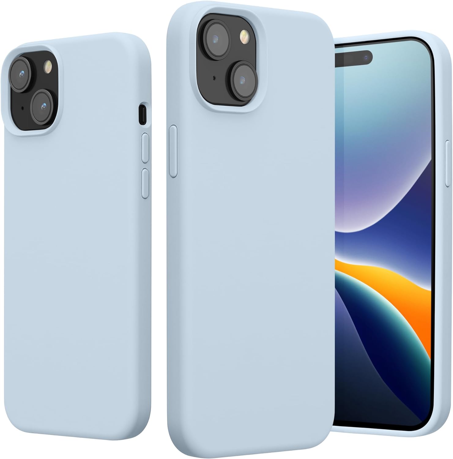 KW iPhone 15 Plus Θήκη Σιλικόνης Rubberized TPU - Light Blue Matte - 61954.58