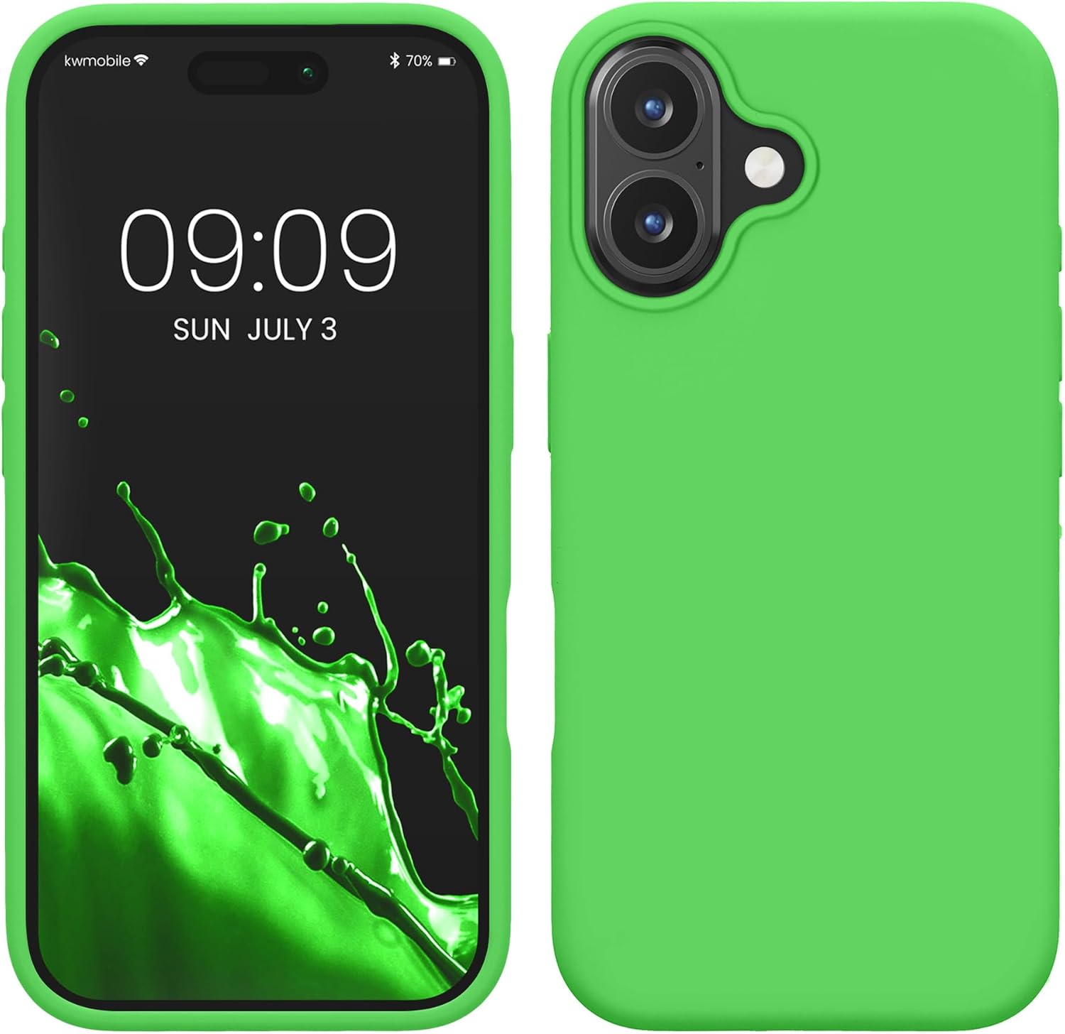 KW iPhone 16 Θήκη Σιλικόνης Rubberized TPU - Lime Green