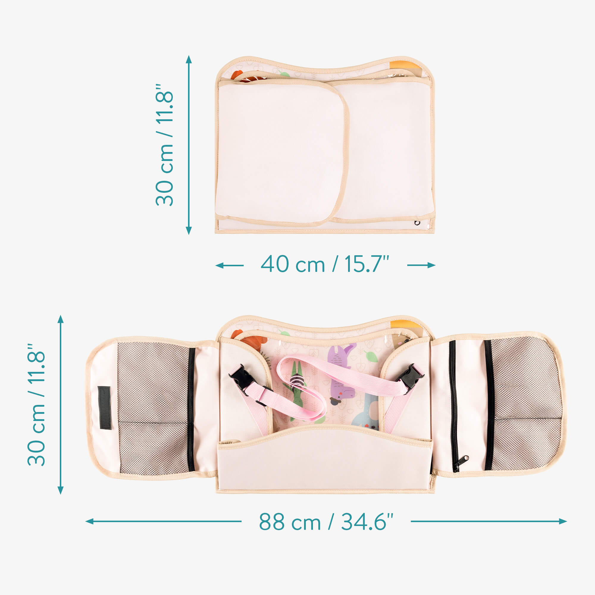 Navaris Τραπεζάκι Ταξιδιού Ζωγραφικής για Παιδιά - Beige / Pink - 53684.02