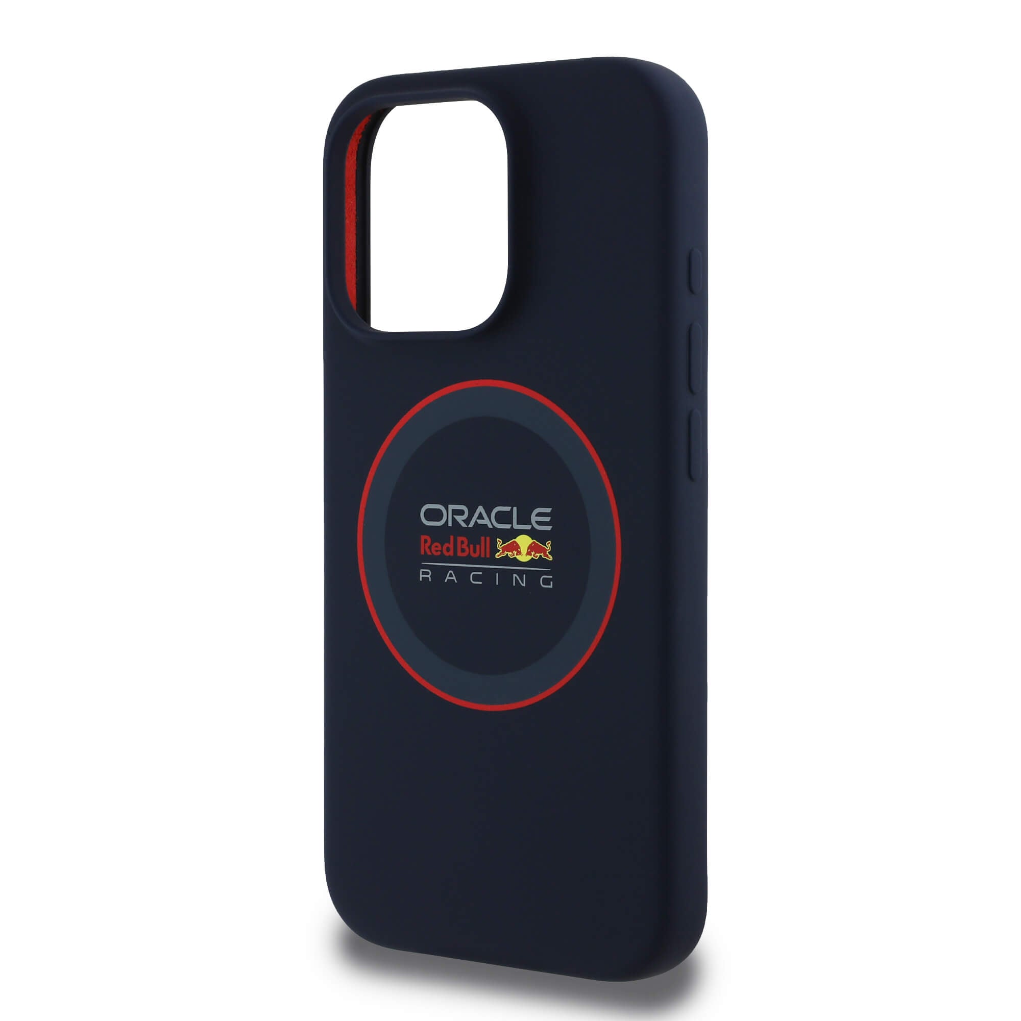 Red Bull iPhone 15 Pro - Silicone Red Ring - MagSafe Σκληρή Θήκη με Πλαίσιο Σιλικόνης - Navy - RBHMP15L24SIILVR